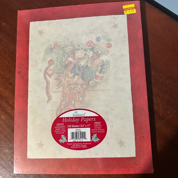 Christmas Craft Paper Stationary Holidays Stocking Sonburn 100 Sheets New Sealed - Picture 7 of 14